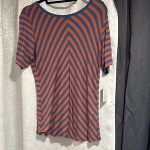 LuLaRoe Blue and Orange Short Sleeve Tee